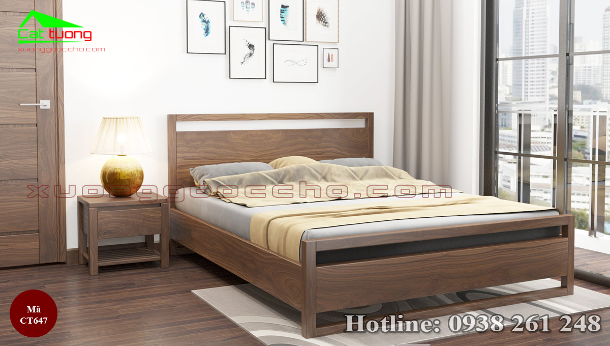 giường gỗ óc chó CT647