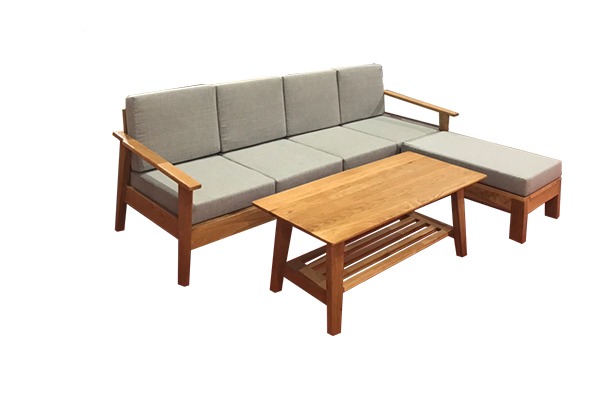 Mẫu ghế sofa gỗ sồi giá rẻ cho phòng khách