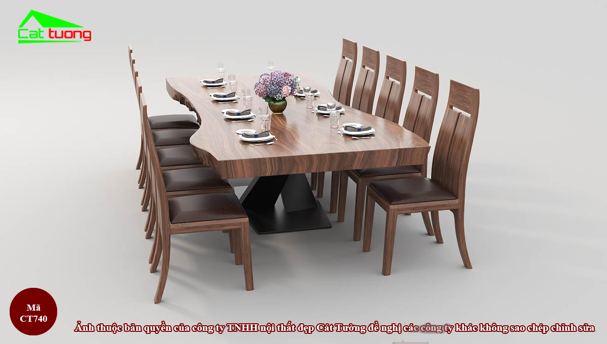 Chọn bàn ăn gỗ tự nhiên phù hợp với số lượng thành viên của gia đình