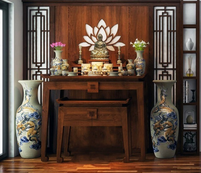 Cách bày trí bàn thờ Phật Quan Âm cho nhà chung cư đẹp