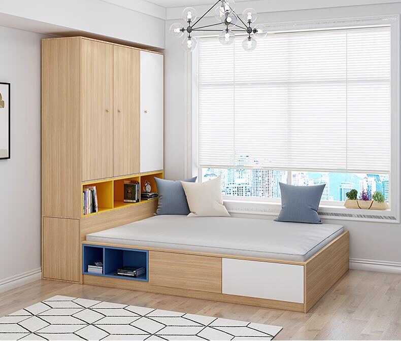 Giường ngủ kết hợp tủ quần áo – Thiết kế hoàn hảo cho phòng ngủ chật