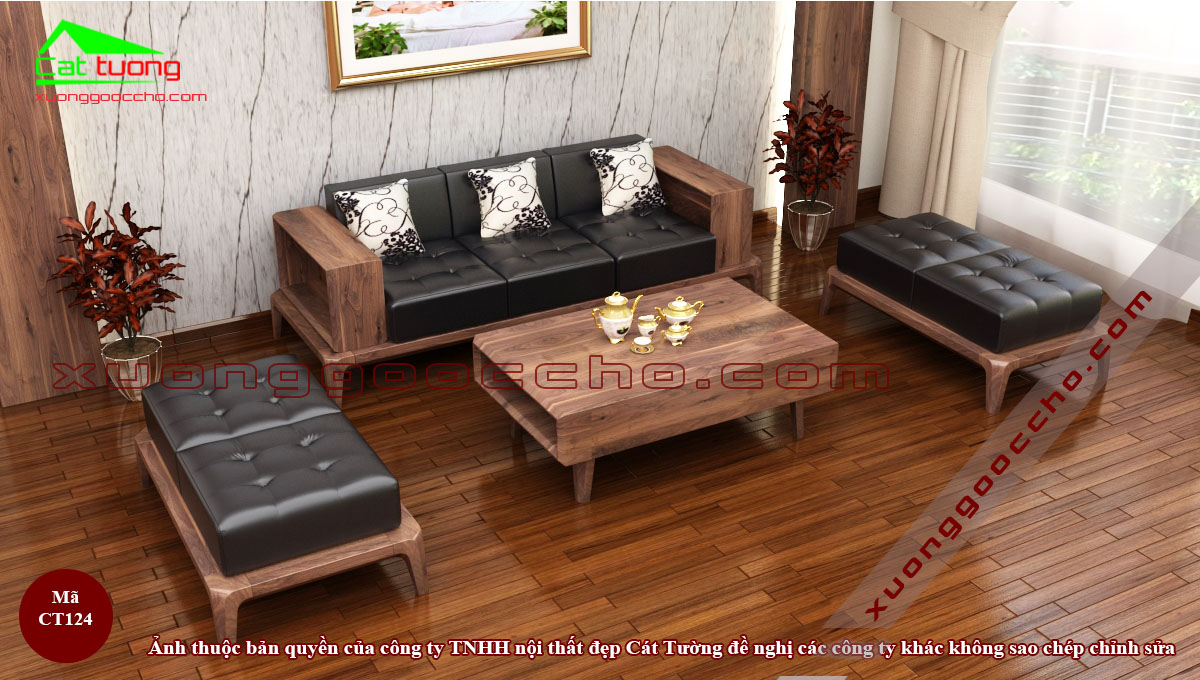 Sofa gỗ óc chó tại Bạc Liêu