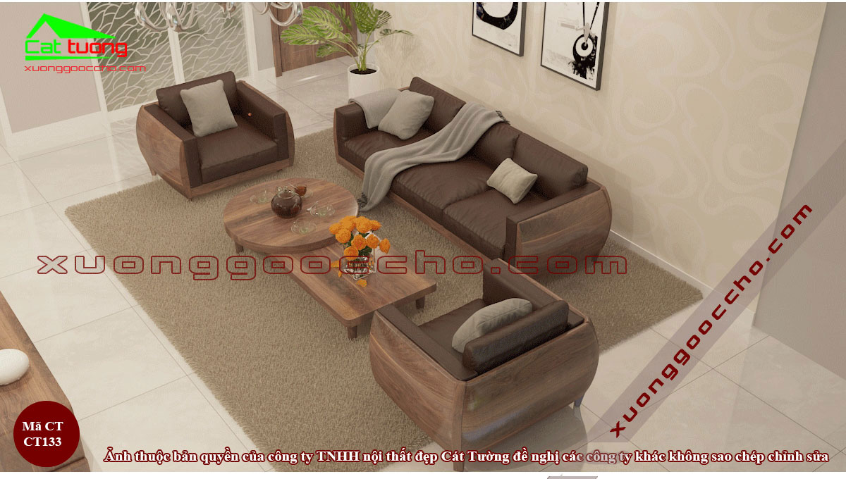Sofa gỗ óc chó tại Quảng Ngãi