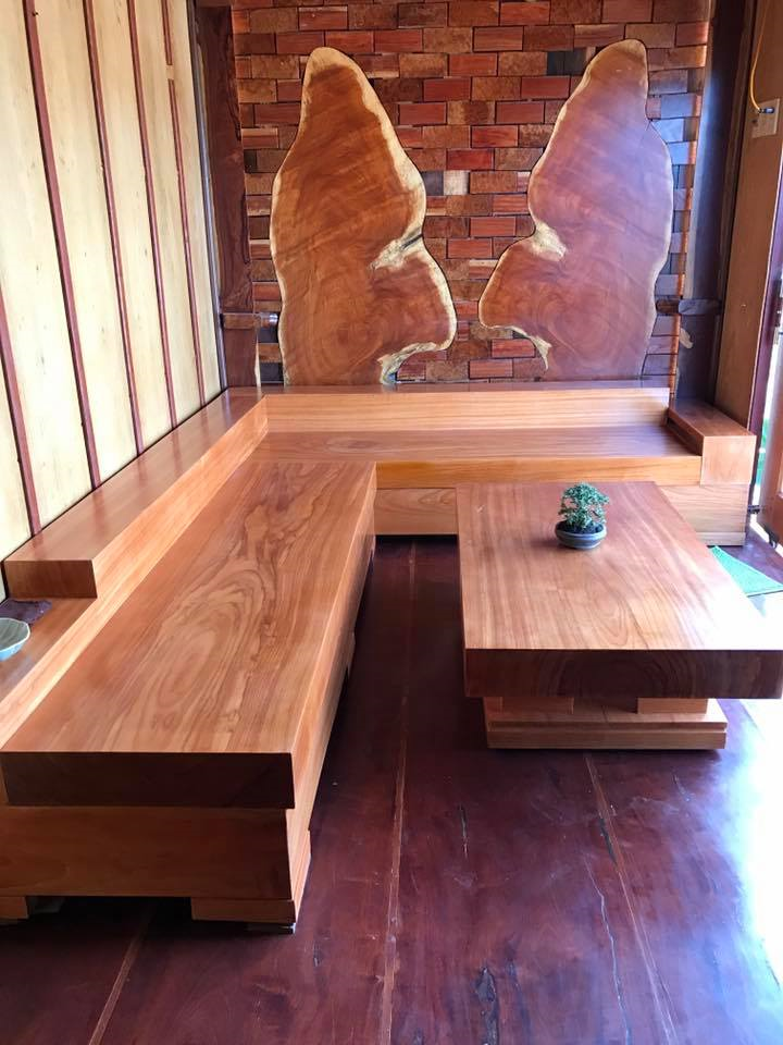 Sofa gỗ tự nhiên nguyên tấm – xu hướng trang trí nội thất mới