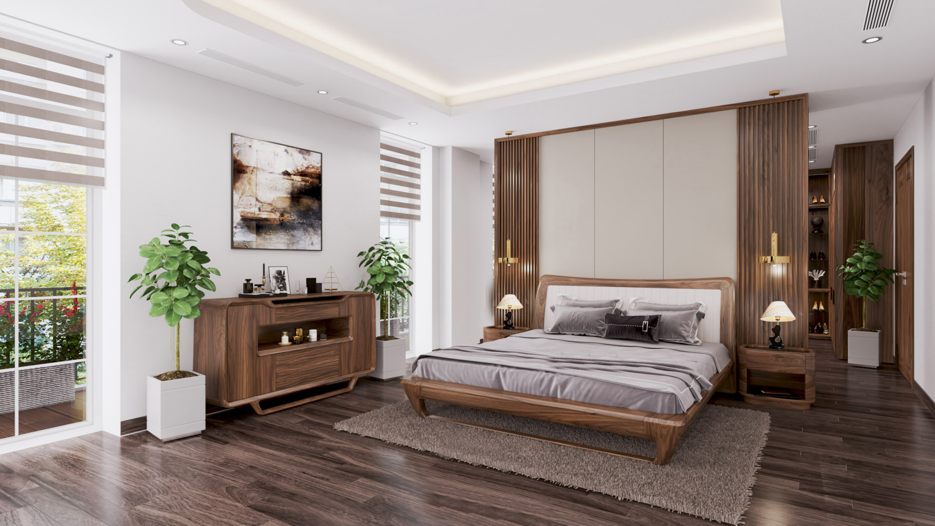 Phòng ngủ chung cư đẹp sang trọng, thiết kế hợp lý, tiện nghi
