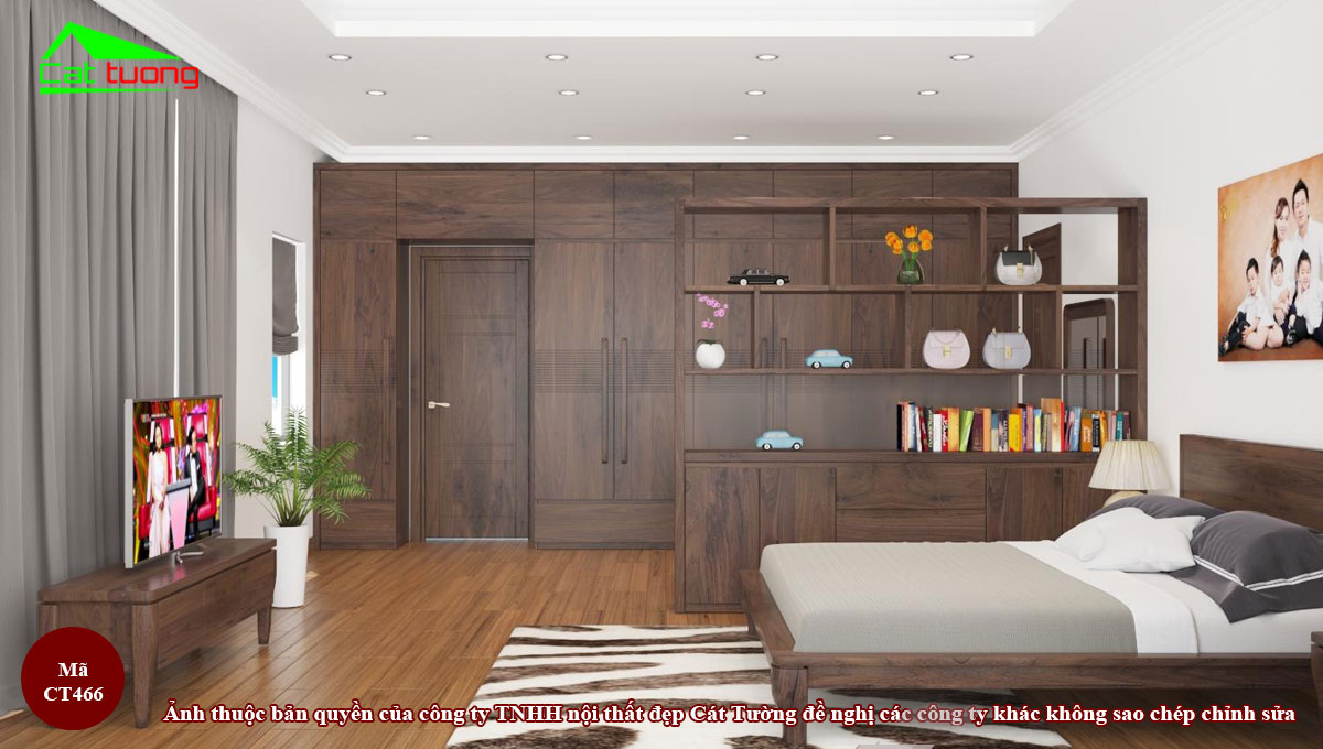 Kệ gỗ trang trí phòng khách đẹp đơn giản, hiện đại