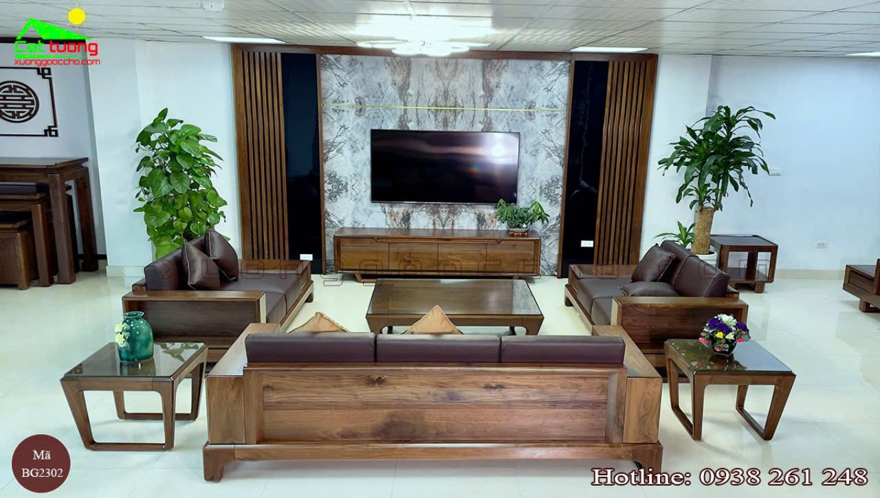 sofa gỗ óc chó