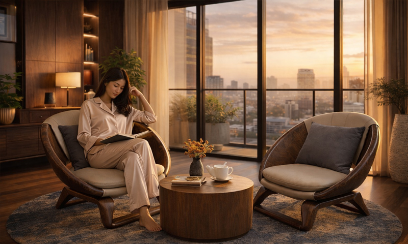 ARMCHAIR ( Ghế dựa ) gỗ óc chó ARC2602