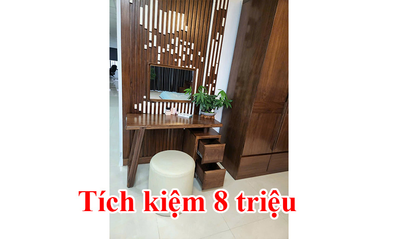 BÀN TRANG ĐIỂM GỖ ÓC CHÓ KM02