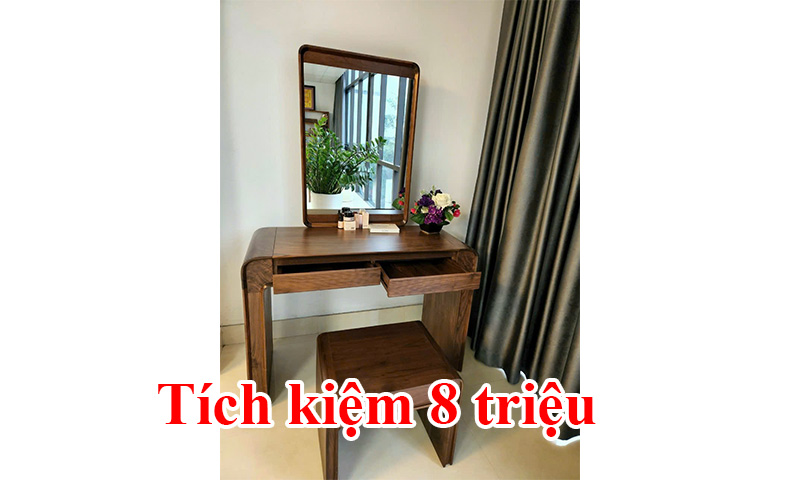 BÀN TRANG ĐIỂM GỖ ÓC CHÓ KM01