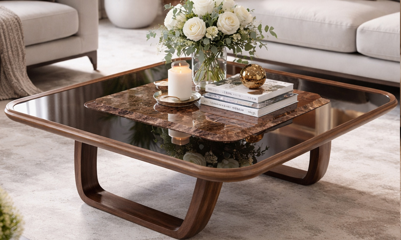 Bàn trà gỗ óc chó BT2607