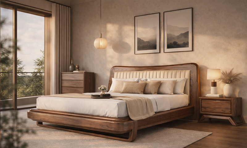 Giường ngủ gỗ óc chó GN2611