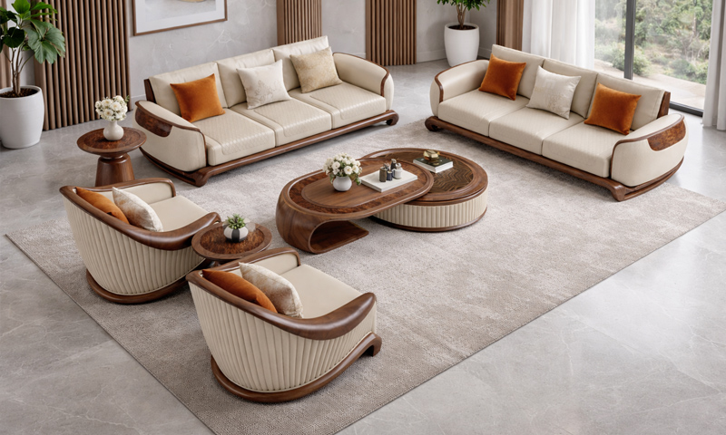 Sofa gỗ óc chó SF2620