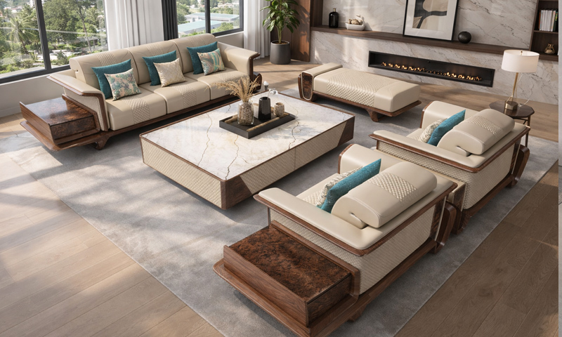 Sofa gỗ óc chó SF2625