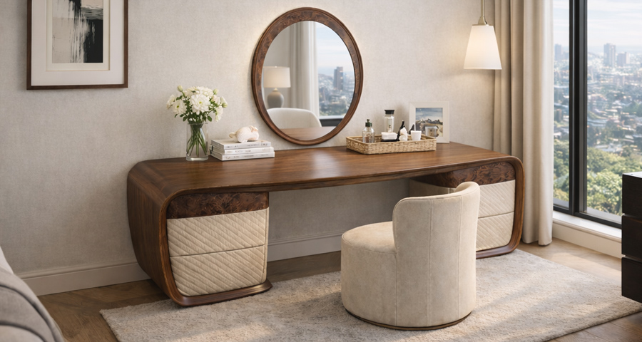 Bàn trang điểm gỗ óc chó BTD2605