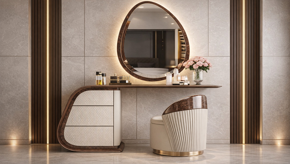 Bàn trang điểm gỗ óc chó BTD2608