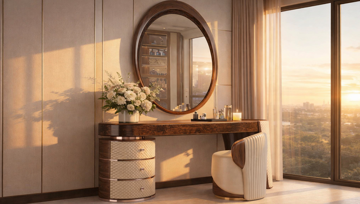 Bàn trang điểm gỗ óc chó BTD2610