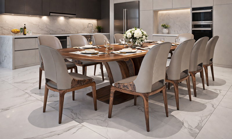 Bàn ghế ăn gỗ óc chó BGA2602