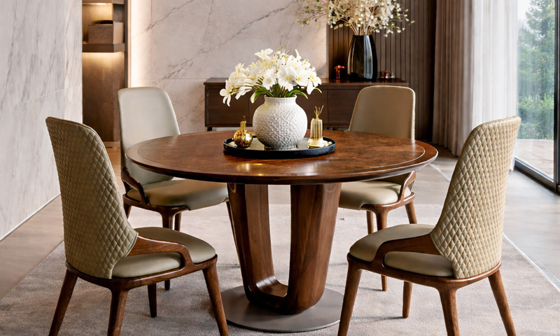 Bàn ghế ăn gỗ óc chó BGA2604