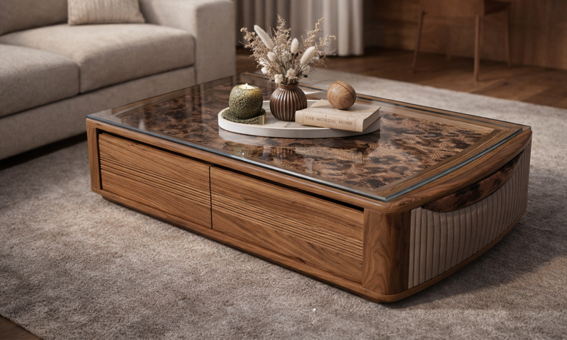 Bàn trà gỗ óc chó BT2602