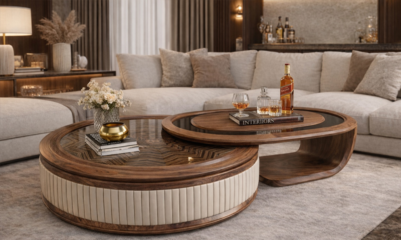 Bàn trà gỗ óc chó BT2603