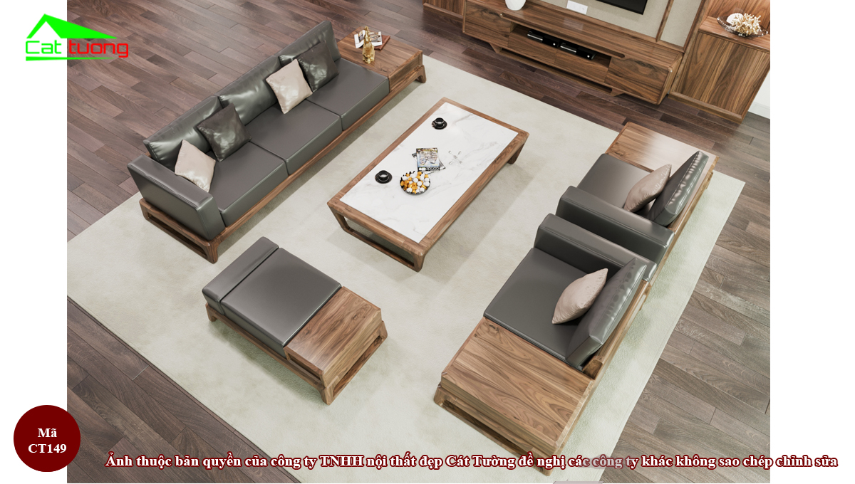 Sofa gỗ óc chó CT149