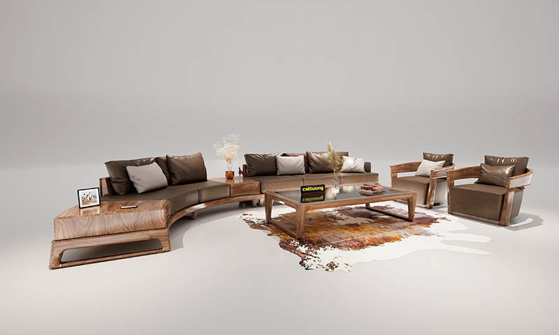 Sofa gỗ óc chó SF2306