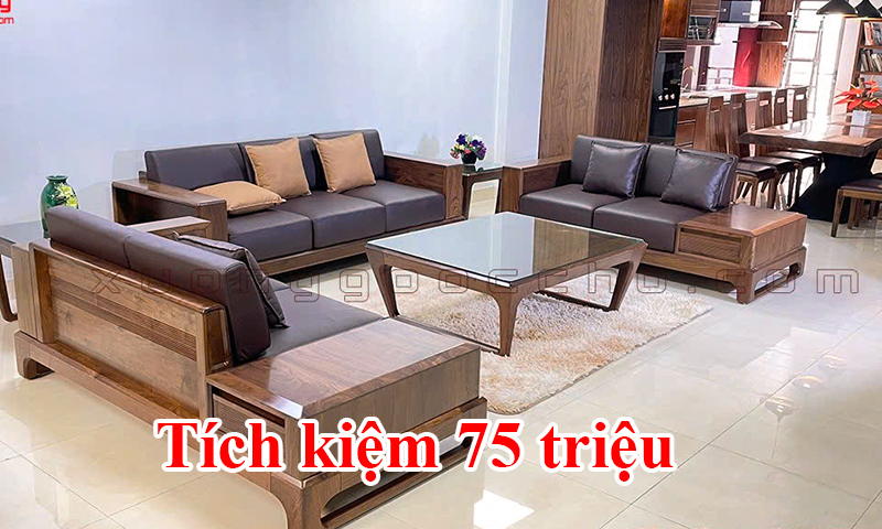 sofa gỗ óc chó khuyễn mãi