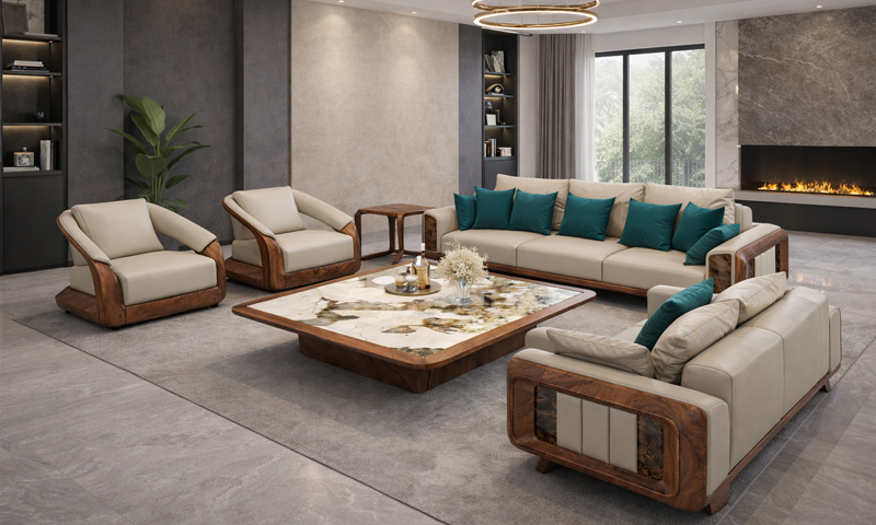 Sofa gỗ óc chó SF2612