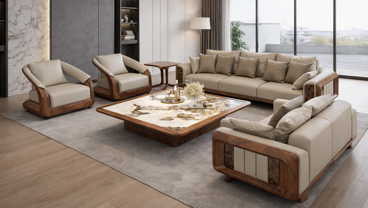 Sofa gỗ óc chó SF2612