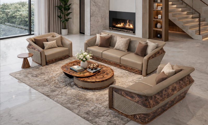 Sofa gỗ óc chó SF2614