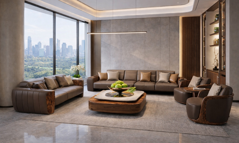 Sofa gỗ óc chó SF2601