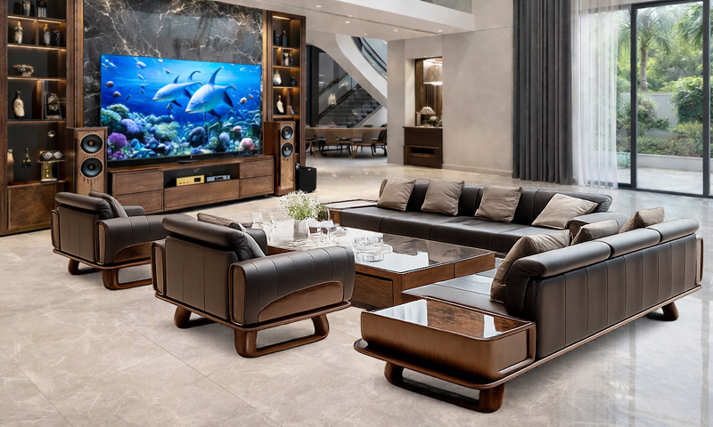 Sofa gỗ óc chó SF2605